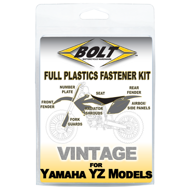 This Bolt kit includes replacements for the following Yamaha part numbers: 95027-06012-00, 95022-06012-00, 95E32-06012-00, 95027-08016-00, 95E34-08016-00, 90119-08095-00, 95814-06016-00, 90119-06152-00, 90183-060A7, 90387-06009-00, 95027-06016-00, 95022-06016-00, 95E32-06016-00, 90105-06064-00, 90109-067F4-00, 90159-06182-00, 90105-06170-00, 90159-06078-00, 95027-06020-00, 95022-06020-00, 95E32-06020-00, 90119-06133-00 Our fasteners are the same spec bolts as the factory.