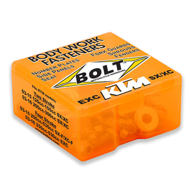 This Bolt kit includes replacements for the following KTM part numbers: 59001092050, 0025060166, 0017060206, 0017060205, 0017060204, 79003003000, 79103002020, 0025060256, 83008000015, 0025060126, 0014050123, 0023060123, 0024060136 Our fasteners are the same spec bolts as the factory.