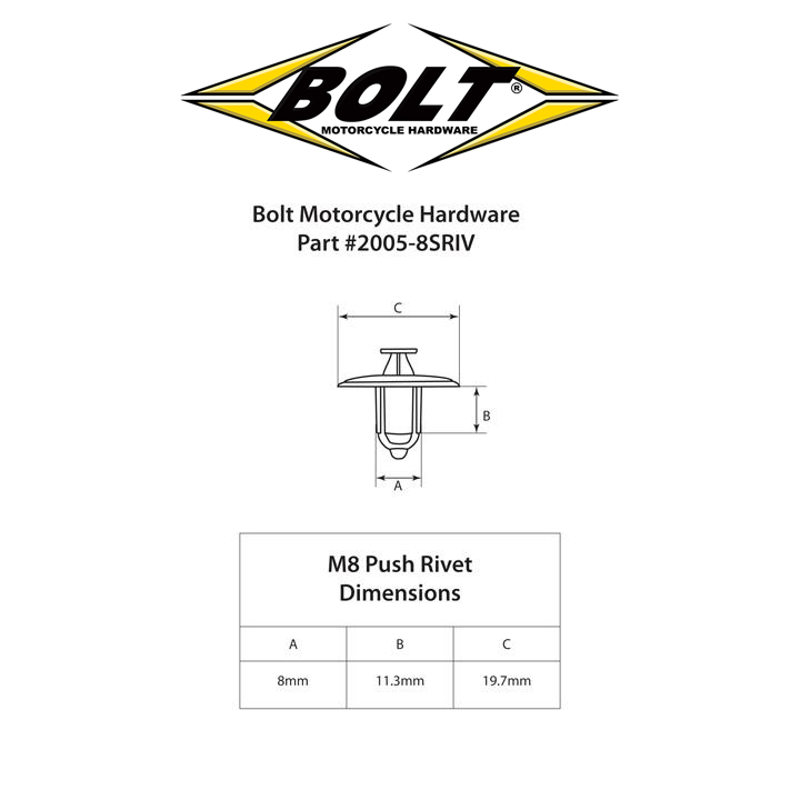 Plastic Nylon Rivets – Bolt Motorcycle Hardware