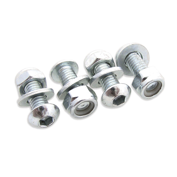 TrickToppers Silver Billet Fire Department License Plate Bolts – Universal (4 Pack)