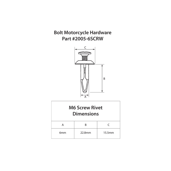 M6 Screw Rivet  10 Pack – Bolt Motorcycle Hardware