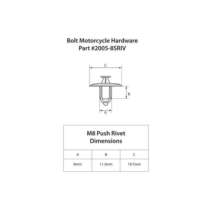M8 Push Rivet | 10 Pack – Bolt Motorcycle Hardware